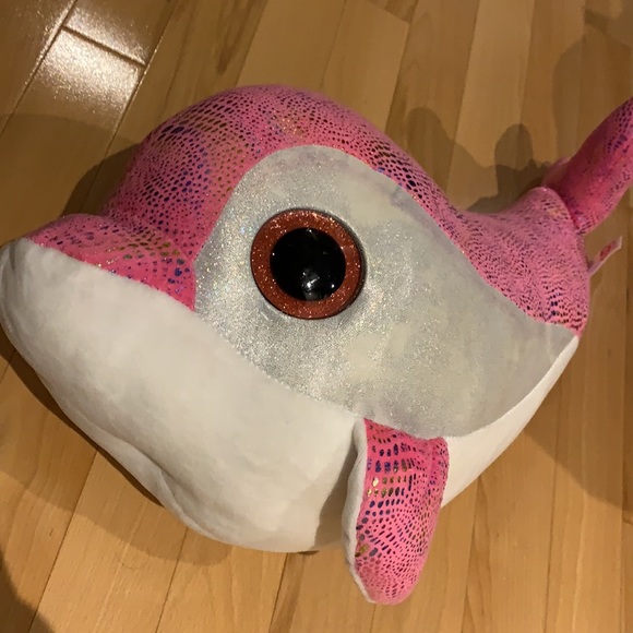 VEUC TY Sparkles Plush Pink Dolphin Glittery And Sparkly 21" Stuffed Animal Toy - Picture 12 of 14